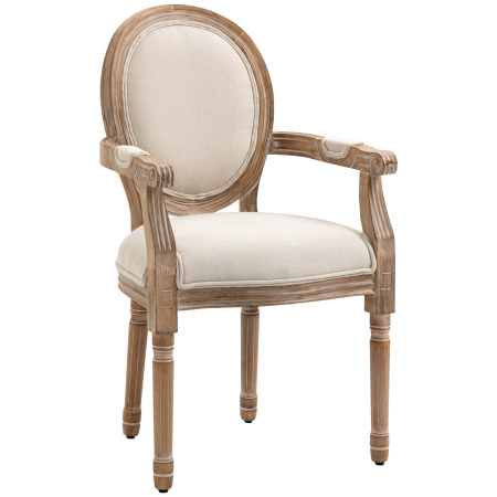 Scaune bucatarie & living -  Scaun de Sufragerie din Lemn, Alb Crem