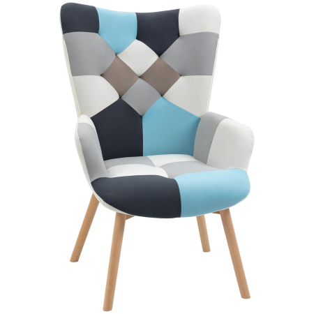 Scaune bucatarie & living -  Scaun Decorativ Tapitat cu Brat & Spatar Capitonati - Dormitor