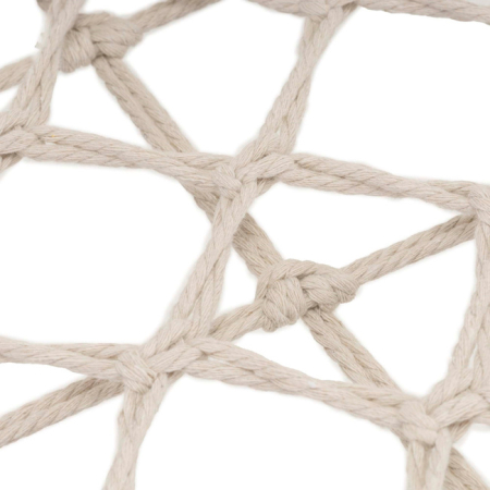 Scaun dublu tip leagan suspendat pentru casa sau gradina, cu perne, stil boho, 130x66x120 cm, maxim 300 kg, crem si gri [11]