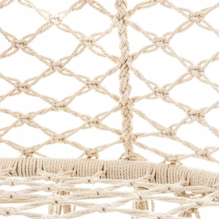 Scaun dublu tip leagan suspendat pentru casa sau gradina, Sersimo, cu franjuri, bej [6]