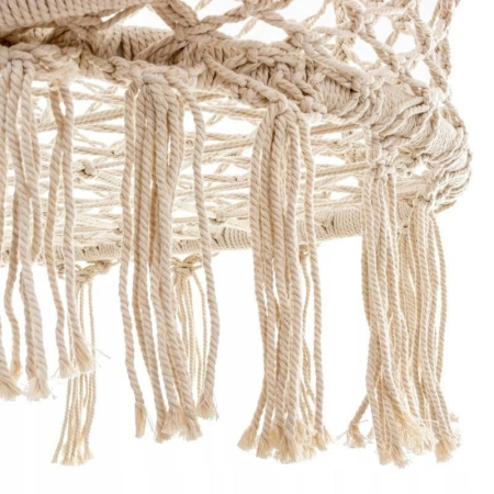 Scaun dublu tip leagan suspendat pentru casa sau gradina, Sersimo, cu franjuri, bej [8]