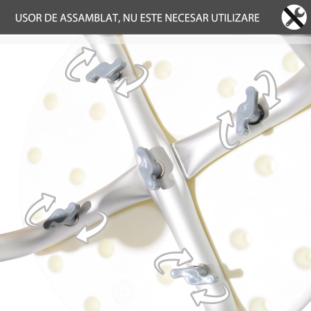  Scaun Dus - Reglabil, Antialunecare, Alb [3]