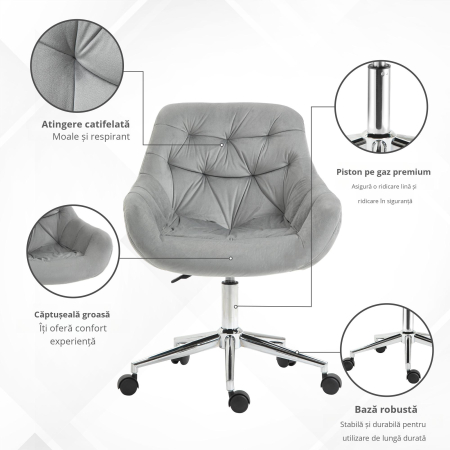  scaun ergonomic de birou, 59x58x80-90 cm, gri [3]
