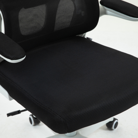  Scaun Ergonomic de Birou cu inaltime Reglabila, Brate Rabatabile si Tetiera, 62x61x112-120 cm, Negru [8]