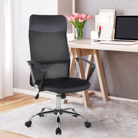  scaun ergonomic de birou, insertie plasa, negru [1]
