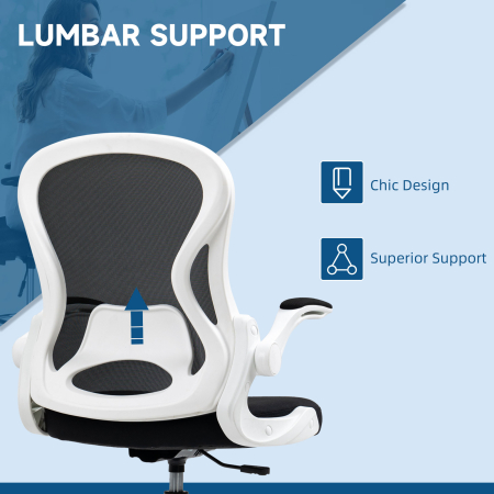  Scaun ergonomic inalt pentru birou, pentru stat in picioare, cotiere rabatabile, suport lombar, inaltime reglabila, negru [5]