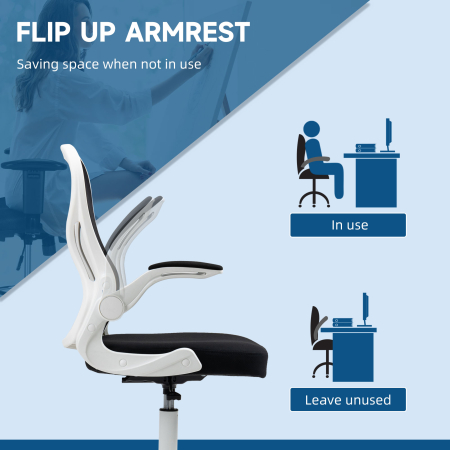  Scaun ergonomic inalt pentru birou, pentru stat in picioare, cotiere rabatabile, suport lombar, inaltime reglabila, negru [6]