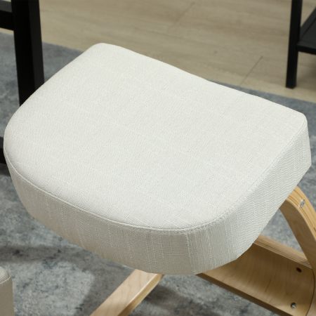  Scaun ergonomic pentru genunchi din mesteacan si perna Crem [8]