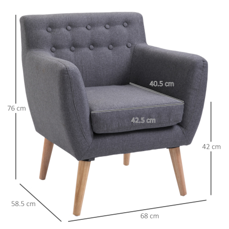  Scaun Fotoliu de Design Dormitor Salon Moderna Gri [2]