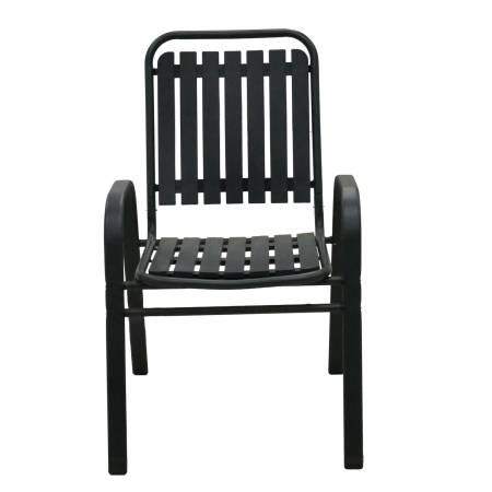Scaun gradina cu brate, cadru metalic, maxim 110 kg, 56x63x89 cm, gri inchis [3]