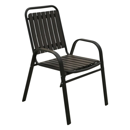 Scaun gradina cu brate, cadru metalic, maxim 110 kg, 56x63x89 cm, maro [1]