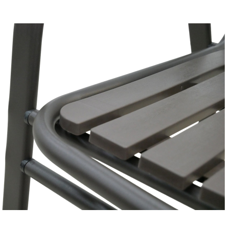 Scaun gradina cu brate, cadru metalic, maxim 110 kg, 56x63x89 cm, maro [5]