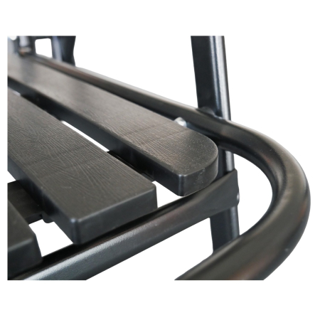 Scaun gradina pliabil cu cadru metalic si sezut PP, maxim 110 kg, 63x55x90 cm, negru [13]