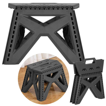 Scaun inaltator multifunctional tip scara, 100 kg, compact, cu maner, 32x30x23 cm, gri [1]