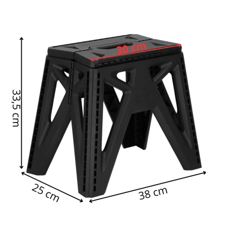 Scaun inaltator multifunctional tip scara, 150 kg, compact, cu maner, 45x37x34 cm, negru [1]