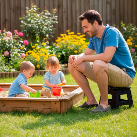 Scaun inaltator multifunctional tip scara, antiderapant, 22 cm, maxim 150 kg, negru [6]