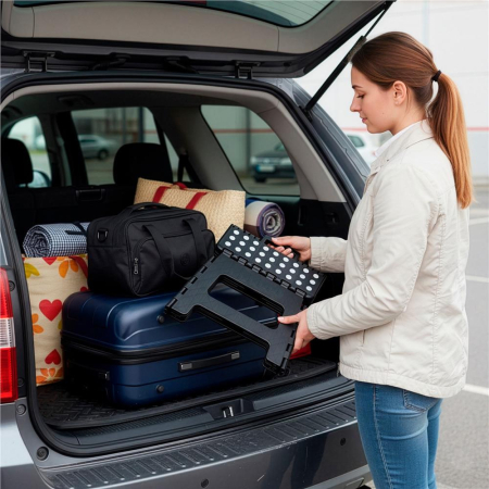 Scaun inaltator multifunctional tip scara, antiderapant, 22 cm, maxim 150 kg, negru [14]