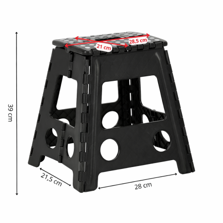 Scaun inaltator multifunctional tip scara, antiderapant, 39 cm, maxim 150 kg, negru [5]