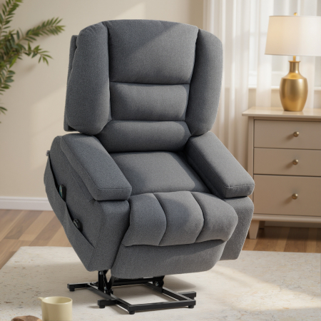  Scaun Masaj cu Ridicare - Vibratii, Caldura & Telecomanda [1]