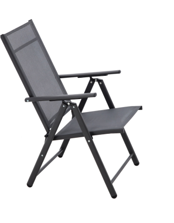 Scaun metalic de gradina, pliant, cu spatar reglabil, din otel, 60x58x100cm, gri [7]