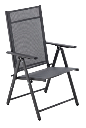 Scaun metalic de gradina, pliant, cu spatar reglabil, din otel, 60x58x100cm, gri [4]