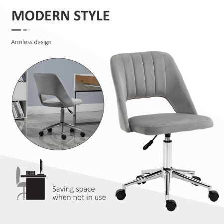  Scaun pentru Serviciu Ergonomic pentru Birou cu Inaltime Reglabila Gri [4]