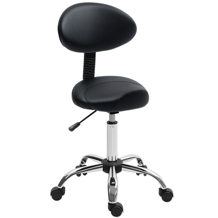 Mobila birou -  Scaun Pivotant cu Roti si Spatar Ajustabil pe inaltime, 50x50x83-98 cm, Negru