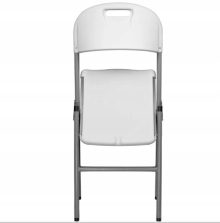 Scaun pliabil 54x46x86 cm, otel si HDPE, antiderapant, alb [4]