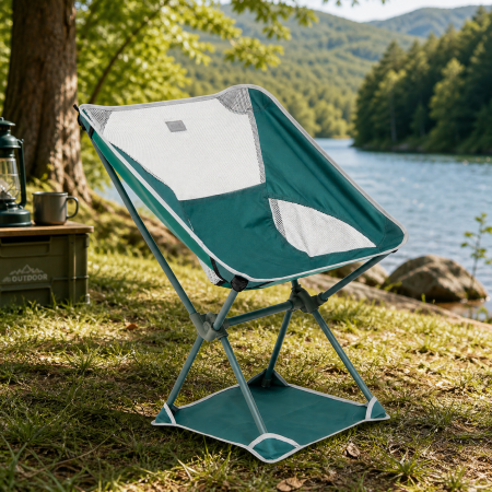 Scaun pliabil camping sau pescuit 5Five cu cadru din otel si sezut din poliester, 72x56x53 cm, verde [1]