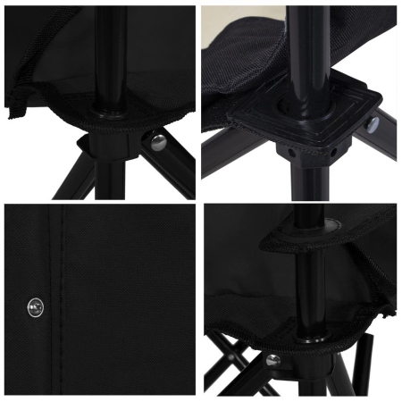 Scaun pliabil camping sau pescuit Premium, cu suport pahar, crem si negru [6]