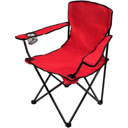 Gradina & balcon - Scaun pliabil camping sau pescuit Sersimo, suport pahar, rosu