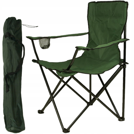 Scaun pliabil camping sau pescuit, suport pahar, verde [12]