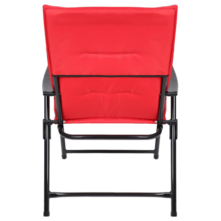Scaun pliabil de gradina cu perna, structura metalica, 59x66x90 cm, rosu [5]