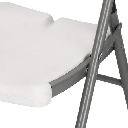 Scaun pliabil HDPE cu cadru metalic, pentru catering sau gradina, 46x53x86 cm, 150 kg, alb [10]