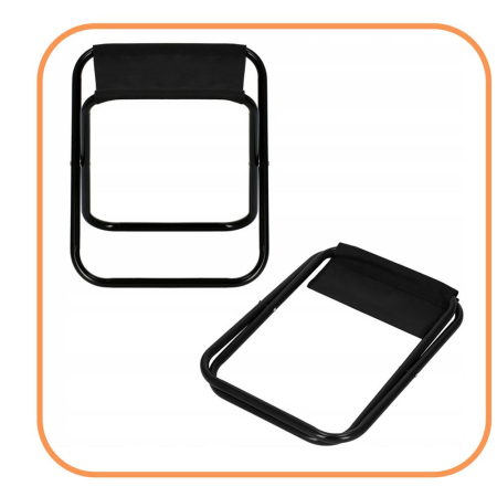 Scaun pliabil pentru camping sau pescuit, cadru metalic, maxim 100 kg, 26x26x34 cm, negru [4]