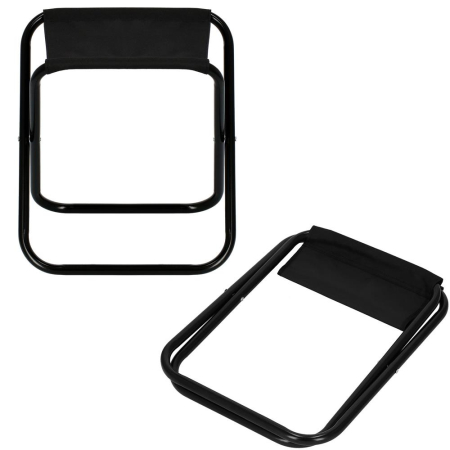 Scaun pliabil pentru camping sau pescuit, cadru metalic, maxim 100 kg, 26x26x34 cm, negru [3]