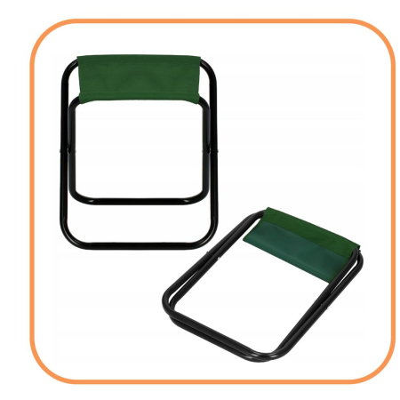 Scaun pliabil pentru camping sau pescuit, cadru metalic, maxim 100 kg, 26x26x34 cm, verde [2]