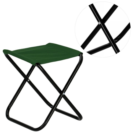 Scaun pliabil pentru camping sau pescuit, cadru metalic, maxim 100 kg, 26x26x34 cm, verde [12]