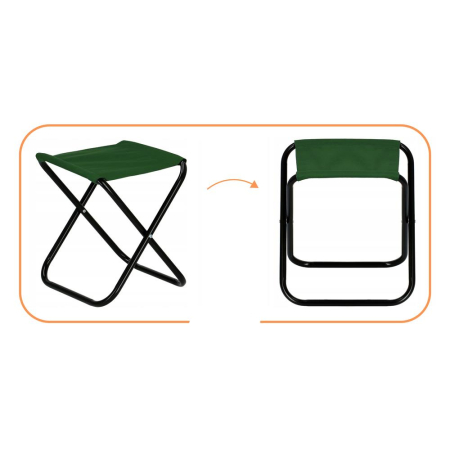 Scaun pliabil pentru camping sau pescuit, cadru metalic, maxim 100 kg, 26x26x34 cm, verde [15]