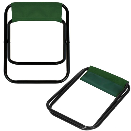 Scaun pliabil pentru camping sau pescuit, cadru metalic, maxim 100 kg, 26x26x34 cm, verde [10]
