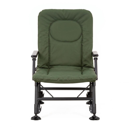 Scaun pliabil premium pentru pescuit sau camping, reglabil in 5 pozitii, picioare reglabile pe inaltime, 71x57x90 cm, 140 kg, verde inchis [20]