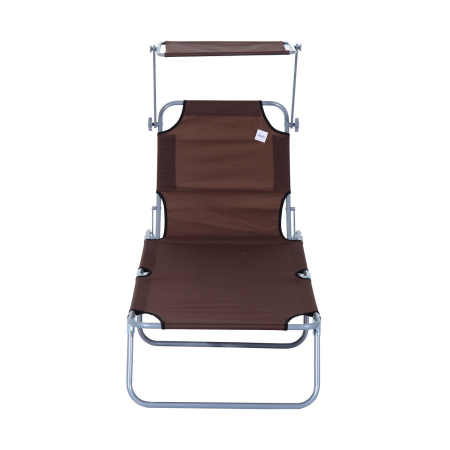  Scaun Pliabil Reclinabil cu Paravan Parasolar din tesatura Oxford, Maro [7]