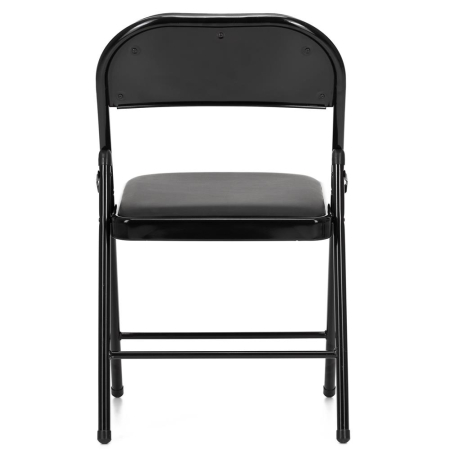 Scaun pliabil tapitat cu spatar, utilizare interior sau exterior, cadru metalic, 40x42x76 cm, maxim 120 kg, negru [7]