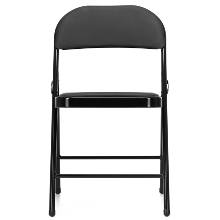 Scaun pliabil tapitat cu spatar, utilizare interior sau exterior, cadru metalic, 40x42x76 cm, maxim 120 kg, negru [11]