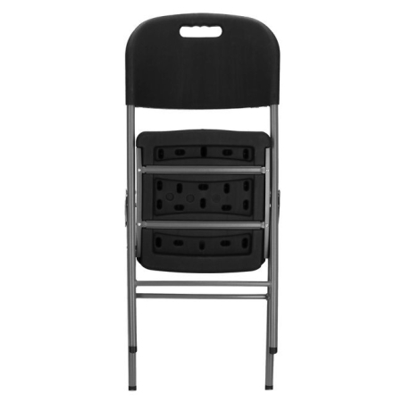 Scaun pliant din plastic pentru catering sau terasa, sarcina 150kg, negru [10]