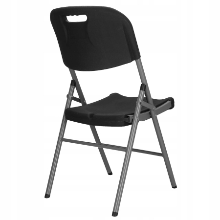 Scaun pliant din plastic pentru catering sau terasa, sarcina 150kg, negru [7]