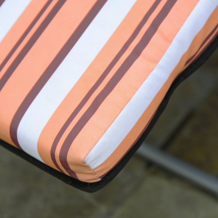  Scaun Rabatabil pentru Exterior 2 Piese Pliabile si Rabatabile, Sezlong Plaja cu Perna Captusita, Portocaliu [8]