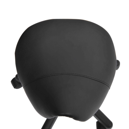  Scaun Rotativ cu Roti, Scaun pentru Coafor si Estetician cu inaltime Ajustabila, Tapitat cu Piele Ecologica, 35x38x43-55 cm, Negru [8]