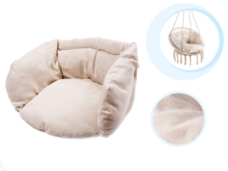 Scaun rotund tip leagan suspendat cu perna Confort Plus, casa sau gradina, bej [4]