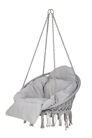 Scaun rotund tip leagan suspendat cu perna Confort Plus, casa sau gradina, gri [1]